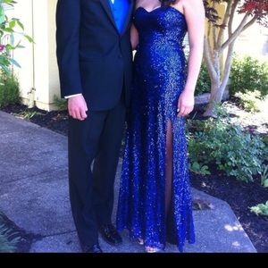 Blue sequined prom dress!